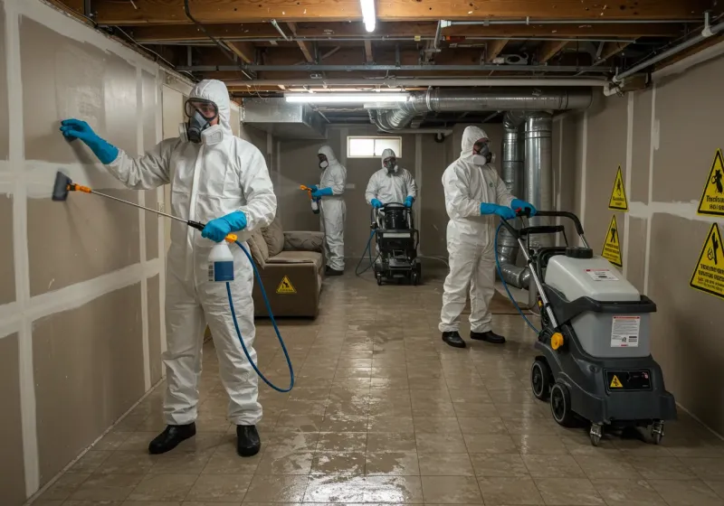 Basement Moisture Removal and Structural Drying process in Pennside, PA